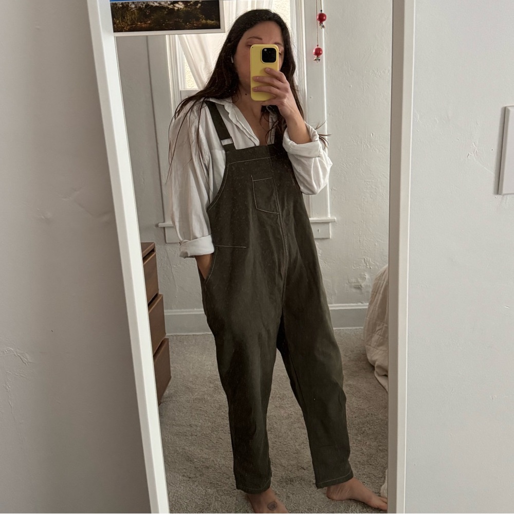 Women's Olive Green Overalls - Picture 2 of 6